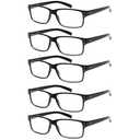 NORPERWIS Reading Glasses 5 Pairs Quality Readers Spring Hinge Glasses for Reading for Men and Women (5 Pack Black, 2.50)