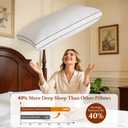 Goose Down Pillow King Size, 1050+ Fill Power, Luxury Hotel Quality Bed Feather Pillow for Side Back Stomach Sleepers(White,King)
