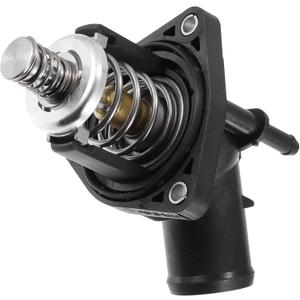 Engine Coolant Thermostat Housing Assembly Replacement for Chevrolet Silverado 1500 2014-2019 for GMC Sierra 1500 2014-2019, 12674639 Metal Black Silver Tone 1Pc