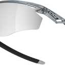 Polarized Sports Sunglasses for Men Women,Wrap Around Sun Glasses for Running Cycling Baseball Fishing Golf Hiking (Transparent Black)