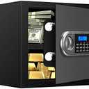 1.2 Cuft Home Safes Fire and Waterproof, Anti-Theft Fireproof Safe Box with Digital Keypad, Spare Keys and Removable Shelf, Personal Safe Box for Documents Money Firearm Valuables