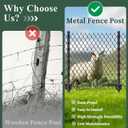 Metal Fence Posts 4 FT Black (Pack of 20) Heavy Duty U Post & T Post for Wire Fencing, Rustproof Powder-Coated Steel Fence Stakes, No-Dig Fence Posts for Farm, Orchard, Yard & Temporary Fencing
