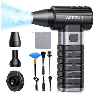 Compressed Air Duster 4-Gear Adjustable 300000RPM Electric Air Duster Rechargeable Brushless Motor Mini Cordless Air Blower for Keyboard, Electronics,Car and Home Cleaning Replaces Compressed Air Can