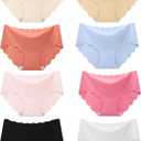 Demifill Teen Girls Seamless Underwear Tagless No Show Panties for Teens Pack of 8 Multipack, Size: 17-18 Years