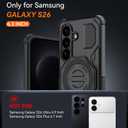 for Samsung S26 Case with 360 Spin Magnetic Stand, [Compatible with MagSafe][Military-Grade Protection], Heavy Duty Magnetic Phone Case ONLY for Galaxy S26 (Black)