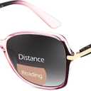 FEISEDY Women Bifocal Sunglasses Reader, Butterfly Sun Reader, Fashion Outdoor Blue Light Reading Glasses, UV400 Protection B0351 Gradual Purple Pink, 2.0x