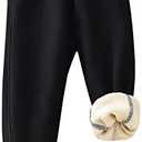 Gihuo Unisex Boys Girls Winter Warm Sherpa Lined Sweatpants Jogger, S