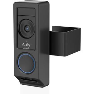 Anti-Theft Video Doorbell Mount for Eufy E340 Camera, No-Drill Adjustable Mounting Bracket Holder Accessories for Eufy Doorbell Camera Mount, Apartment Door Bell Kits for Home Rentals Room (Black)