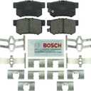 BOSCH BE537H Blue Ceramic Disc Brake Pad Set With Hardware - Compatible With Select Acura CL, CSX, ILX, RSX, TL, TSX, Vigor; Honda Accord, Civic, CR-Z, Prelude, S2000; Suzuki Kizashi, SX4; REAR