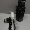 Insulated Water Bottle | Thickened Stainless Steel Vacuum Metal | Portable Sports Half Gallon Large Water Jug for Gym and Hiking with Straw, Carrier Bag, Handle Strap | BPA-Free 64 oz (Advanced Black)