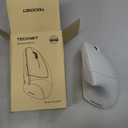 TECKNET Ergonomic Mouse, 4800 DPI Wireless Vertical Mouse with 5 Adjustable DPI Levels, 6 Buttons, 2.4GHz Optical Carpal Tunnel Mouse for Laptop, Desktop, PC, MacBook - White