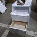 Small Nightstand, Narrow Nightstand, Solid Wood Night Stand, Narrow Side Table for Small Spaces, Couch, White Color 11.81 in Wide