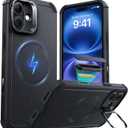 ESR for iPhone 16 Case with Stash Stand, Camera Control, 23FT Military-Grade Shock-Absorbing Drop Protection, Compatible with MagSafe Accessories, Magnetic Cyber Series, Black