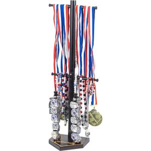 Baseball Ring Holder With Medal Hanger,Wooden Championship Memorabilia Display Holder Accessories,Baseball or Softball Drip Necklace Organizer Holder,Jewelry Organizer,23Inch x 8.6Inch