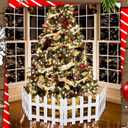 6 Pcs Christmas Tree Fences 15.75"L x 11.8"w Wooden Tall White Picket Fence Gate Decoration Around Christmas Tree Barrier Border for Dog Pets Baby Kids Xmas Holiday Wedding Garden Home Party