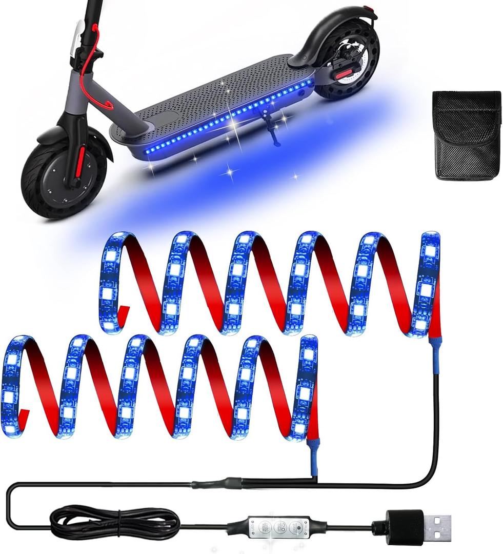 Keiurot Led Lights for Scooter Night Riding Electric Scooter LED Strip Light Led Light Strips 5V Flashing Mode for Outdoor, Blue