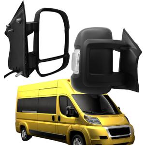 Passenger Side Mirror Compatible with 2014-2024 Ram Promaster 1500 2500 3500 (Short Arm) With Heated Turn Signal Light Manual Folding Power Glass 8 Pins Textured Black, Passenger Side-RH