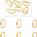 UNICRAFTALE 6pcs 2 Styles Golden Stainless Steel Oval Screw Carabiner Lock Screw Lock Clip Clasps Lock Key Carabiner Clasp Metal Keychain Clip Hook Quick Link for Jewelry Making Handbag 21~22mm