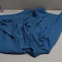 LYANER Women's Pleated Waist Collar V Neck Button Down Short Sleeve Mini Short Shirt Dress (X-Large, Teal Blue)