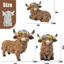LEGIFO Highland Cow Figurine Set of 3, Funny Art Sculpture for Garden Backyard Patio Lawn Decorations, Outdoor Decor Statue Gift for Women Mom Grandma, Christmas Birthday