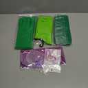 Civaner 8 Pcs Halloween Green Emotion Costume Accessories Set for Women Adult Green Gloves Socks with Purple Scarf Star Shaped Hair Clips Daisy Crystal Bead Bracket for Halloween Costume Dress Outfit, One Size