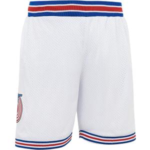CNALLAR Men's Basketball Shorts Space Movie Basketball Shorts White/Black (Large)