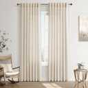 Joywell Beige Linen Back Tab Rod Pocket Linen Curtains 84 Inches Long 2 Panels for Living Room Bedroom Neutral Boho Farmhouse Rustic Light Filtering Semi Sheer Curtains Window Treatment 52x84, Linen, 52"W x 84"L (Pack of 2)