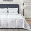 Bedsure Duvet Insert Queen Size - Lightweight Comforter, Quilted Cooling Duvet Insert, Down Alternative Summer Comforter with 8 Tabs, Ultra Soft, Striped, Machine Washable, Queen, White, 88x88 inches