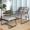 DWVO Chaise Lounge Chair Outdoor with Removable Cushions, Outdoor Patio Lounge Chair with Footrest, Breathable Outdoor Chaise for Pool Garden Backyard Deck, Gray