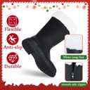 SOMOYA Christmas Santa Claus Boots for Men Women Santa Boots Men Christmas Shoes Adult Black for Cosplay Shoes with White Plush Cuffs (10-11)