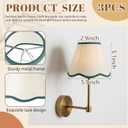 VIHOSE Set of 3 2.9" Top x 5.9" Bottom x 5.1" Height Lamp Shade with Petal Edge Chandelier Shades Fabric Scalloped Lampshade for Floor Wall Lamps Table Living Room Bedroom (Green Edge)