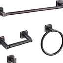 Bathroom Hardware Set 4 Pieces,Oil Rubbed Bronze Towel Bar Set Stainless Steel Wall Mounted, Includes 16In Hand Towel Bar, Towel Ring, Robe Towel Hooks,Toilet Paper Holder, Bathroom Towel Rack Set