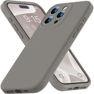 Ktele Compatible with iPhone 15 Pro Max Case, Silicone Upgraded [Camera Protection] [Soft Microfiber Lining] Full Covered Slim Gel Rubber Case for iPhone 15 ProMax 6.7 inch - Natural Titanium