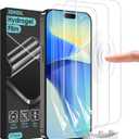 3 Pack Flexible Film Screen Protector for iPhone 16 Pro, Non-breakable Soft TPU Hydrogel Film for iPhone 16 Pro Screen Protector Film (NOT Glass)