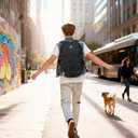 CAMTOP Backpack for Men Women Expandable Travel Backpack Fits 15.6 Inch Computer Lightweight Casual Backpacks for College Outdoor Daypack (Black)