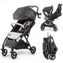 Ingenuity Ingenuity 3Dquickclose CS+ Compact Fold Stroller Lightweight Stroller with Oversized Canopy, Extra-Large Storage and Compact Fold, Gray