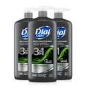 Dial Men 3in1 Body, Hair and Face Wash, Recharge, 69 fl oz (3-23 fl oz Bottles)