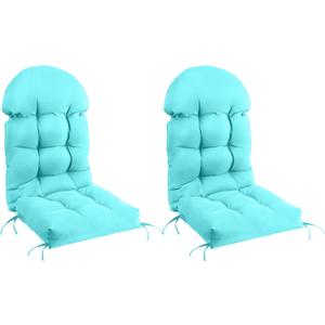 FUNBERRY Adirondack Chair Cushions Set of 2, Thicken Comfy Cushions for Rocker Non Slip Fade Shield Waterproof High Back with Ties, 2 Pack