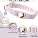 DOGWONG Airtag Cotton Hemp Dog Collar, Heavy-Duty Dog Collar with Airtag Holder Purple Collars Natural Fabric Cute Puppy Necklace for Dogs Size: Small