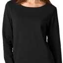 Amazon Essentials womens Open-Neck Loose-Fit Fleece Tunic Sweatshirt (X-Small, Black)