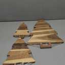 WOODLERY Christma Tree Shaped Wood Cutting Board Set for Kitchen, 3 Pieces Tree Wooden Cutting Boards, Charcuterie Serving Trays, Wooden Cutting Boards with Handles for Decoration