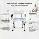 4-in-1 Shower Chair for Inside Shower with Arms and Back, HSA/FSA Eligible, 400lbs Capacity Height Adjustable U-Shaped Seat for Seniors Elderly Easy Bathing Tool-Free Assembly