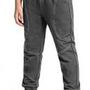 Boy's Baggy Cotton Sweatpants Casual Elastic Joggers Pants, 9-10 Years