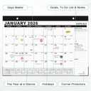 Ospelelf 2026-2027 Calendar Magnetic Desk Wall Desktop Monthly Planner from January 2026 - June 2027 Large To Do Pad with Plastic Cover for Office 17" X 12" Black