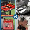 Silicone Griddle Tools Mat for Blackstone, Heat Resistant Spatula Mat, Grill BBQ Caddy Utensils Holder, Blackstone Griddle Accessories, Silicone Grill Mats for Outdoor GrillRed