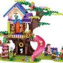 Friends Tree House Building Kit Girls Friendship Forest Jungle Treehouse Pets Amusement Park Toys Set with Seesaw Creative Roleplay Birthday Gifts for Old Kids Boys 8-12,6-12,7-9 (642 PCS)