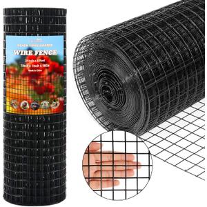 Thinkahead Black Hardware Cloth 1 inch 24x50 ft PVC Coated Wire Mesh Roll