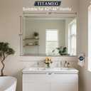 30x40 Inch Frameless Wall Mirror with 1" Beveled Edge, Frameless Rectangle Mirror for Bathroom, Vanity, Living Room