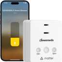 DEWENWILS Matter Plug in Dimmer Switch for Lamp, Works with Alexa, Compatible with Google Home & SmartThings APP Voice Wireless Dimmer Button Control, Dimmable LED/Tungsten Bulbs, 2.4G Wi-Fi, White