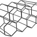 Metal Honeycomb Wine Rack Bottle Storage Beehive Tabletop Hexagon 9 Holder Display